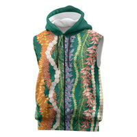 Mahalo Hawaii - Ka Pule a ka Haku Sleeveless Zip Hoodie Mixed Lei LT7 Sage Green - Polynesian Pride