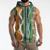 Mahalo Hawaii - Ka Pule a ka Haku Sleeveless Zip Hoodie Mixed Lei LT7 - Polynesian Pride