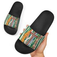 Mahalo Hawaii - Ka Pule a ka Haku Slide Sandals Mixed Lei LT7 - Polynesian Pride