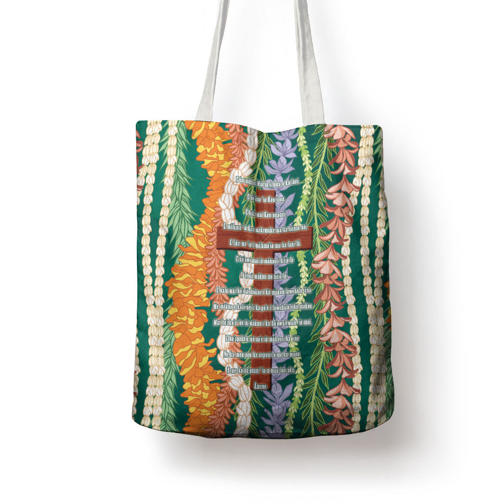 Mahalo Hawaii - Ka Pule a ka Haku Tote Bag Mixed Lei LT7 - Polynesian Pride