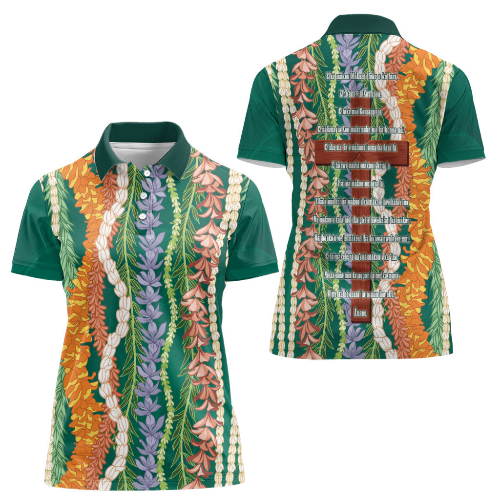 Mahalo Hawaii - Ka Pule a ka Haku Women Polo Shirt Mixed Lei LT7 - Polynesian Pride