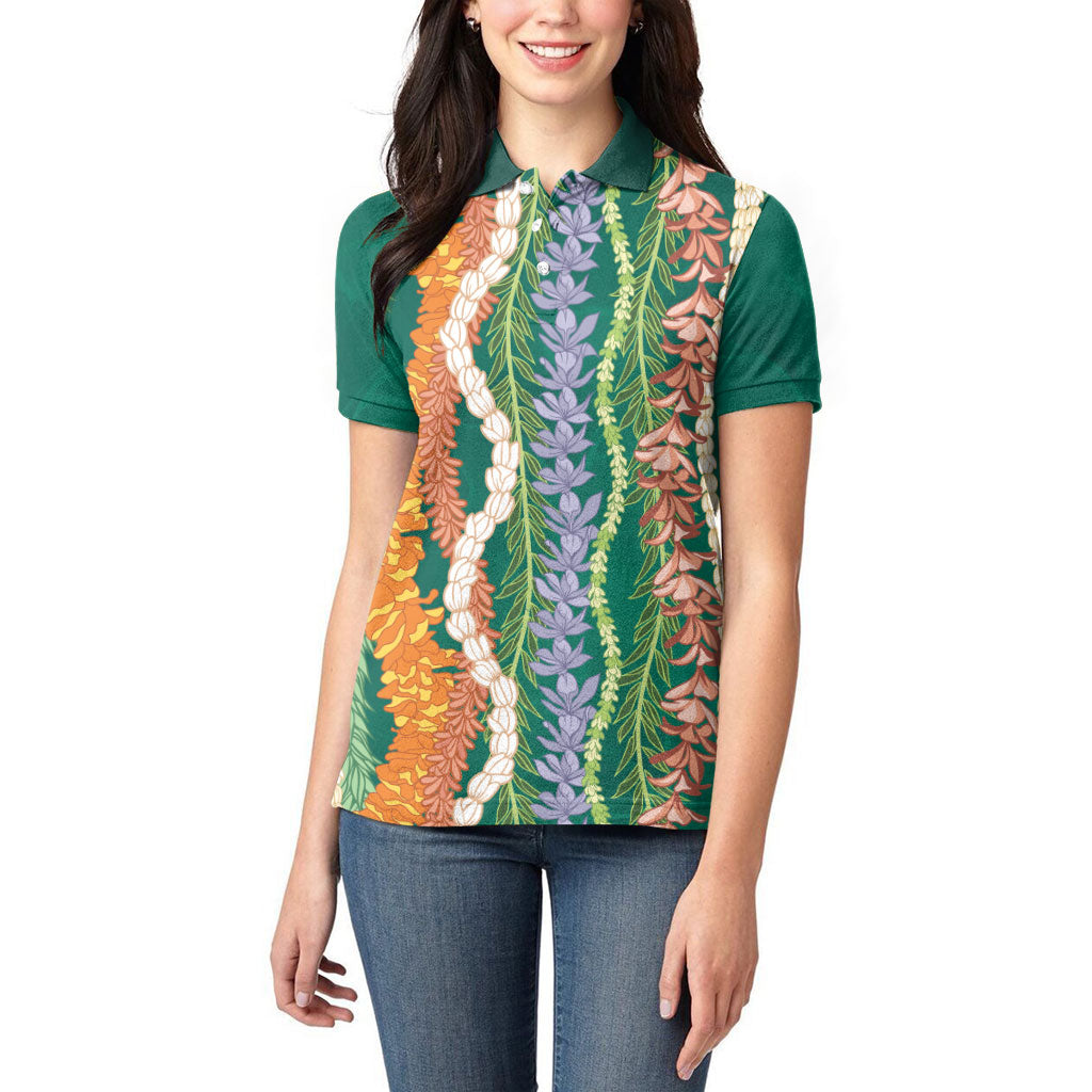Mahalo Hawaii - Ka Pule a ka Haku Women Polo Shirt Mixed Lei LT7 - Polynesian Pride