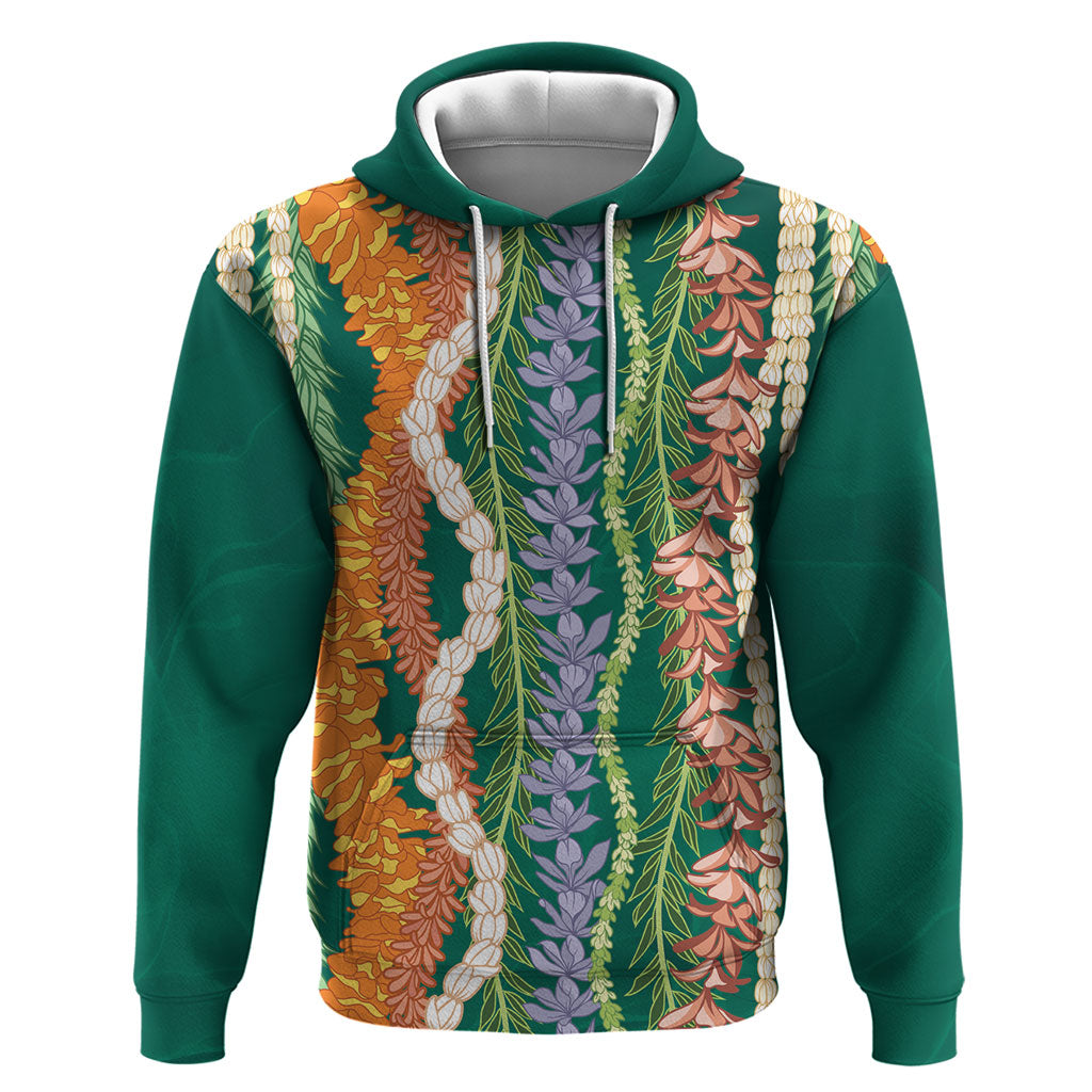 Mahalo Hawaii - Ka Pule a ka Haku Zip Hoodie Mixed Lei LT7 Pullover Hoodie Sage Green - Polynesian Pride