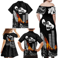 Hawaii Humpback Whale Family Matching Off Shoulder Maxi Dress and Hawaiian Shirt Be Strong - Pray For Maui LT7 - Polynesian Pride