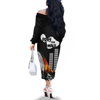 Hawaii Humpback Whale Off The Shoulder Long Sleeve Dress Be Strong - Pray For Maui LT7 - Polynesian Pride