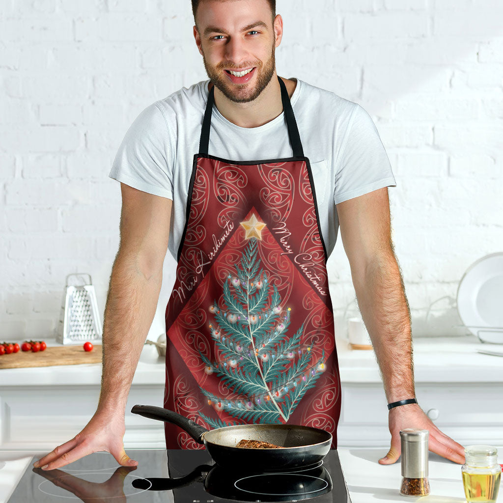 Aotearoa Maori Mangopare Meri Kirihimete Apron Christmas Fern LT7 - Polynesian Pride