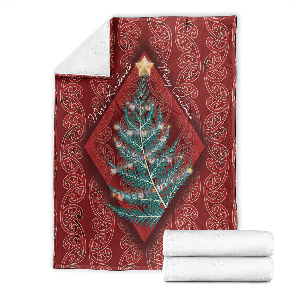 Aotearoa Maori Mangopare Meri Kirihimete Blanket Christmas Fern LT7 - Polynesian Pride