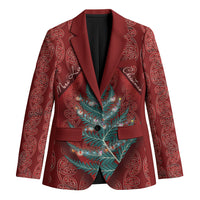 Aotearoa Maori Mangopare Meri Kirihimete Blazer Christmas Fern LT7 Unisex Red - Polynesian Pride