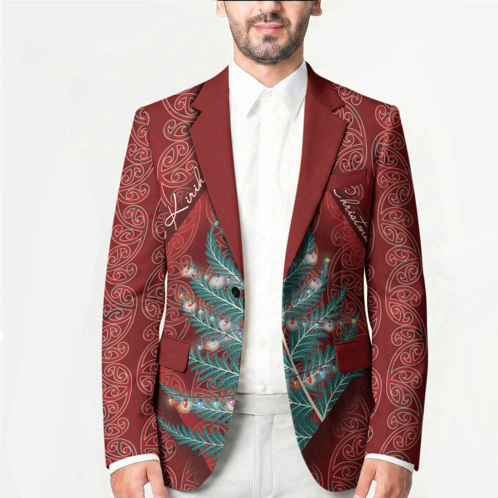 Aotearoa Maori Mangopare Meri Kirihimete Blazer Christmas Fern LT7 - Polynesian Pride