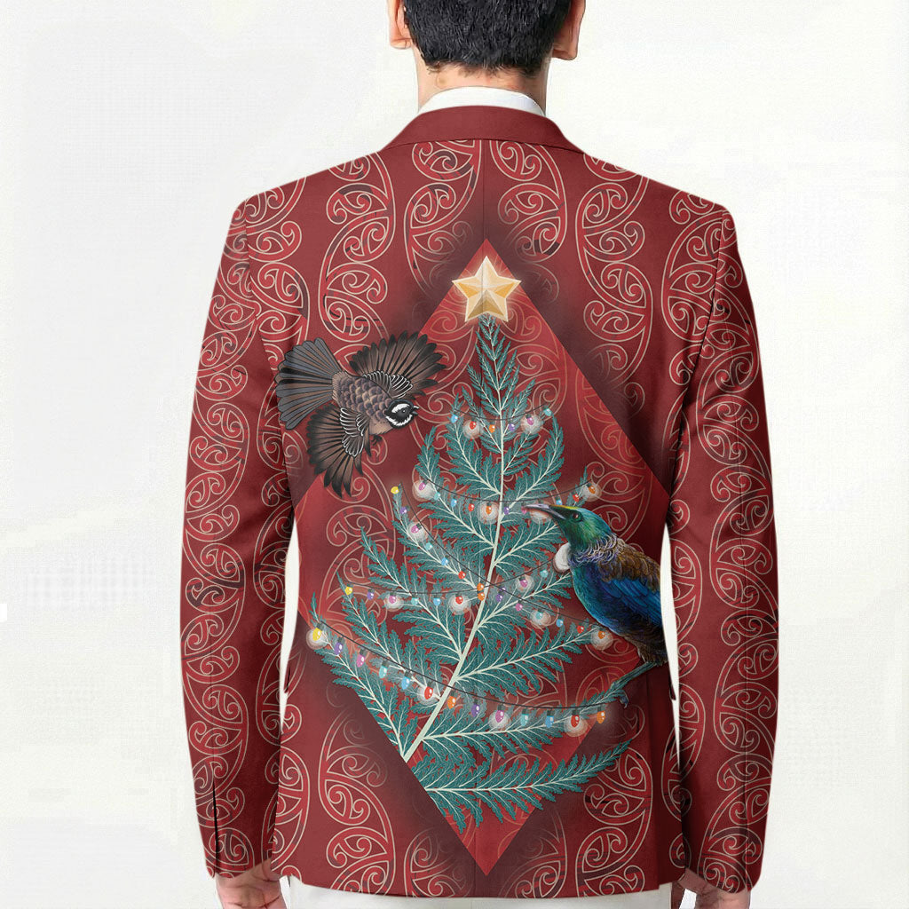 Aotearoa Maori Mangopare Meri Kirihimete Blazer Christmas Fern LT7 - Polynesian Pride