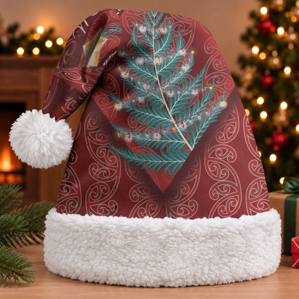 Aotearoa Maori Mangopare Meri Kirihimete Christmas Santa Hat Christmas Fern