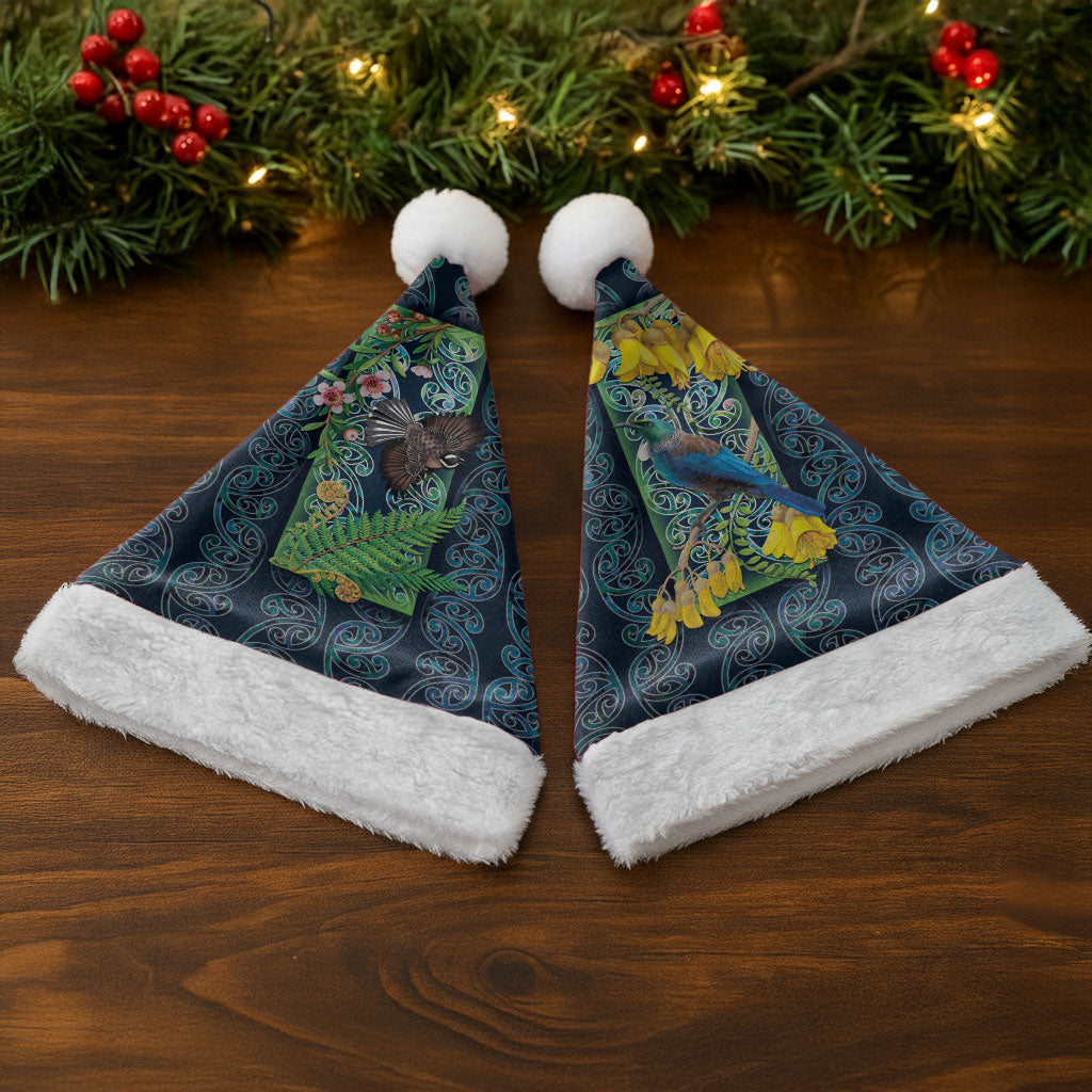 Aotearoa Maori Mangopare Christmas Santa Hat Pikawakawa and Tui LT7 - Polynesian Pride
