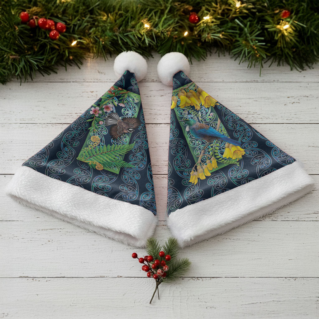 Aotearoa Maori Mangopare Christmas Santa Hat Pikawakawa and Tui LT7 - Polynesian Pride