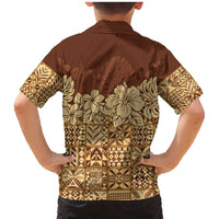 Niue Hiapo Motif Family Matching Mermaid Dress and Hawaiian Shirt Tapa Classic LT7 - Polynesian Pride