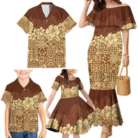Niue Hiapo Motif Family Matching Mermaid Dress and Hawaiian Shirt Tapa Classic LT7 - Polynesian Pride