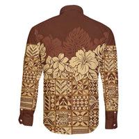 Niue Hiapo Motif Family Matching Off The Shoulder Long Sleeve Dress and Hawaiian Shirt Tapa Classic LT7 - Polynesian Pride