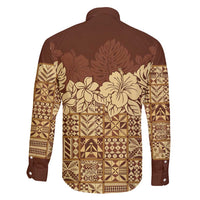 Niue Hiapo Motif Family Matching Off Shoulder Maxi Dress and Hawaiian Shirt Tapa Classic LT7 - Polynesian Pride