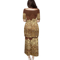 Niue Hiapo Motif Family Matching Puletasi and Hawaiian Shirt Tapa Classic LT7 - Polynesian Pride