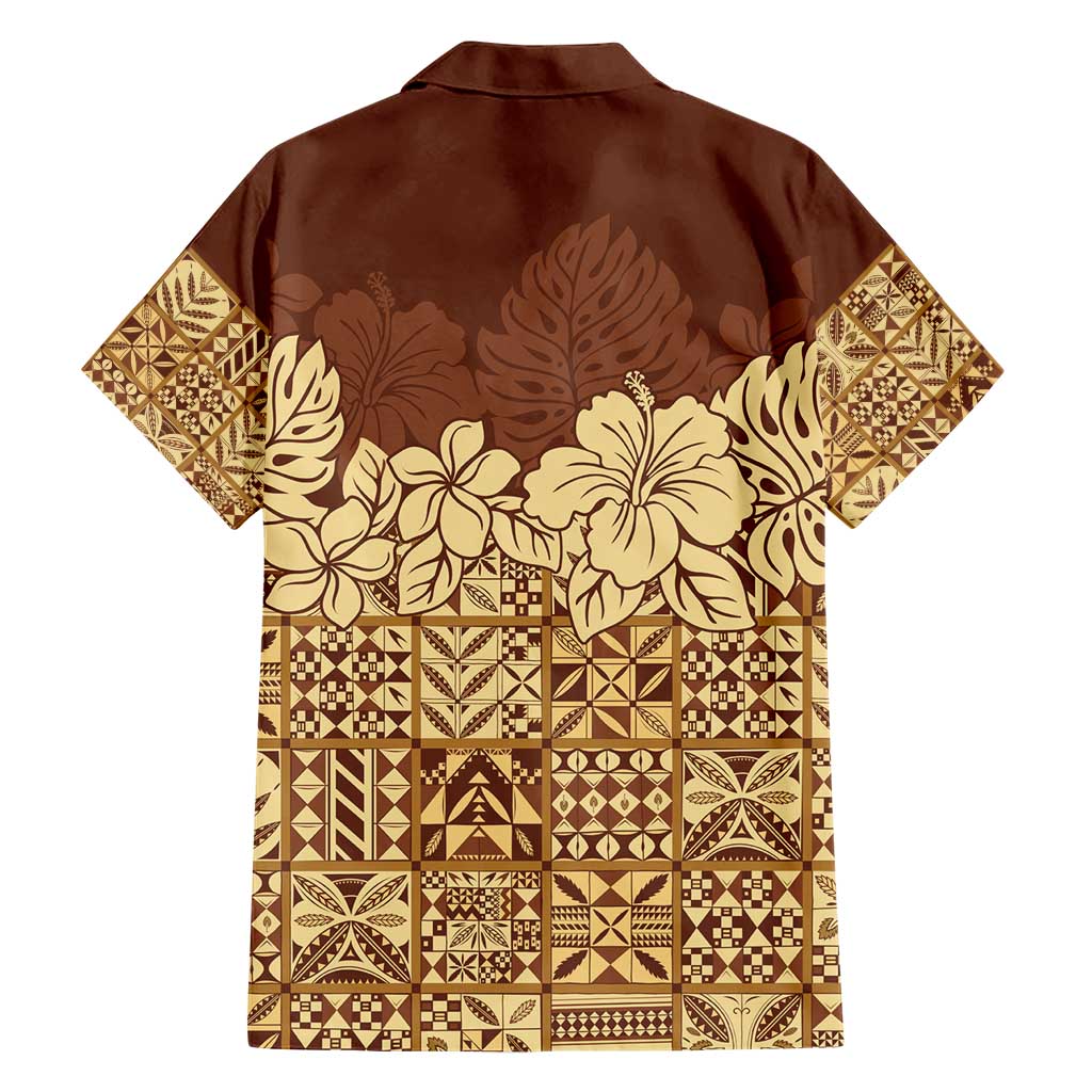 Niue Hiapo Motif Family Matching Short Sleeve Bodycon Dress and Hawaiian Shirt Tapa Classic LT7 - Polynesian Pride