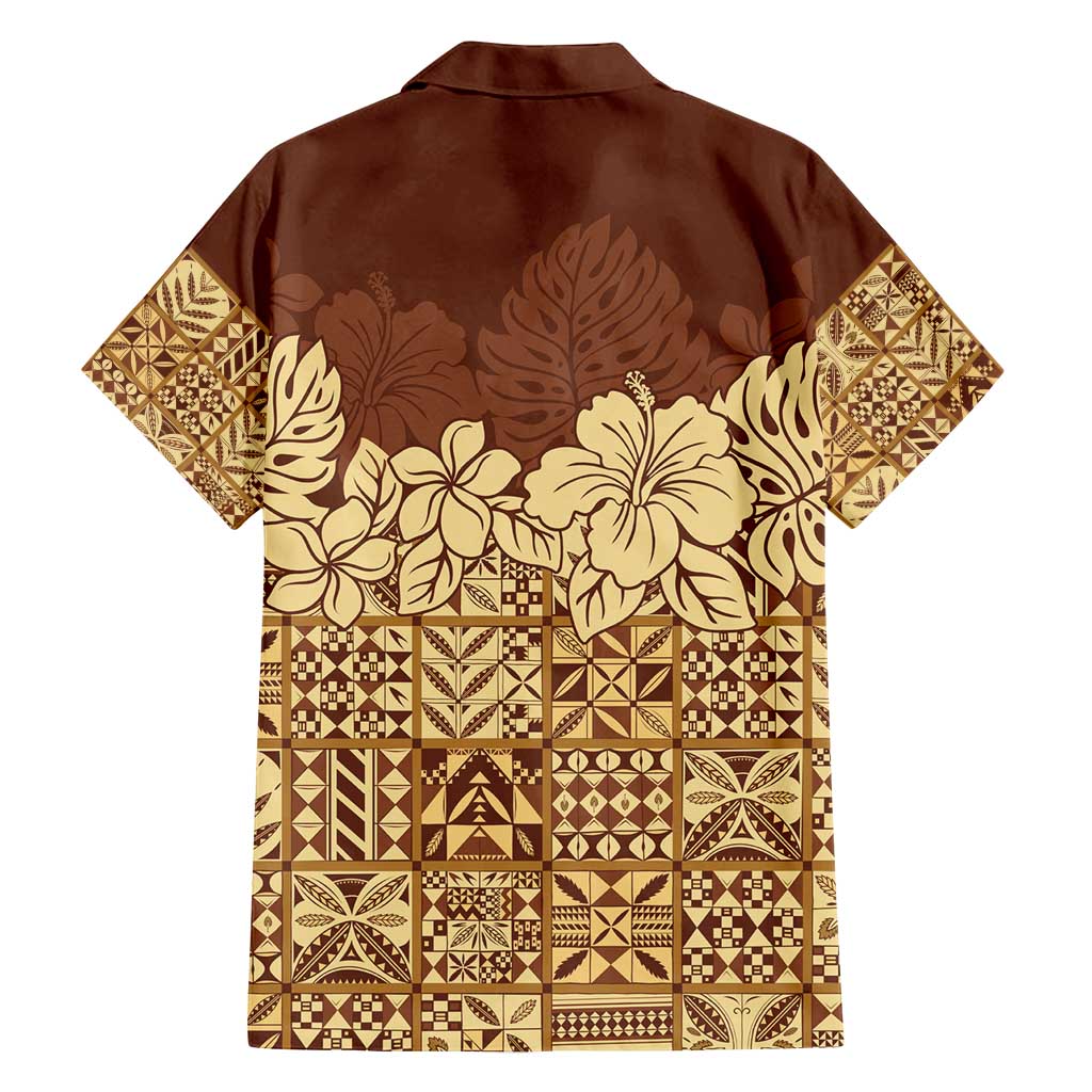 Niue Hiapo Motif Family Matching Summer Maxi Dress and Hawaiian Shirt Tapa Classic LT7 - Polynesian Pride