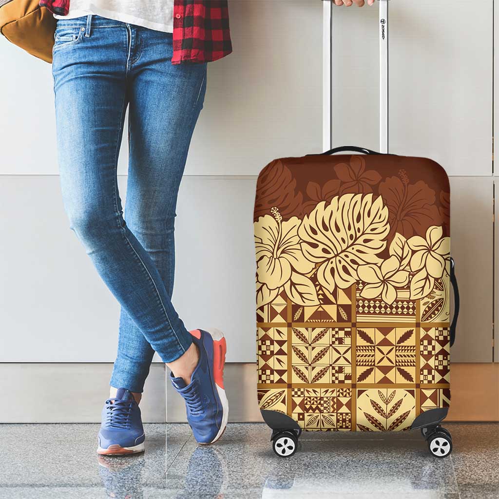 Niue Hiapo Motif Luggage Cover Tapa Classic LT7 - Polynesian Pride