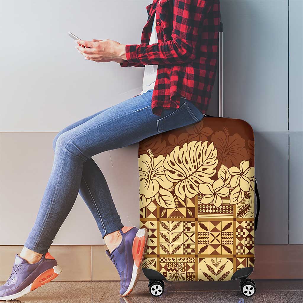 Niue Hiapo Motif Luggage Cover Tapa Classic LT7 - Polynesian Pride