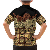 Niue Hiapo Motif Family Matching Mermaid Dress and Hawaiian Shirt Tapa Classic - Black Ver LT7 - Polynesian Pride