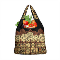 Niue Hiapo Motif Grocery Bag Tapa Classic - Black Ver LT7 1-pack One Size Black - Polynesian Pride