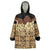Niue Hiapo Motif Wearable Blanket Hoodie Tapa Classic - Black Ver