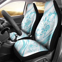 Sharks Couple Dreamy Polynesians Floral Sea Car Seat Cover Turquoise - Polynesian Pride