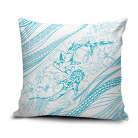 Sharks Couple Dreamy Polynesians Floral Sea Pillow Cover Turquoise LT7 Turquoise - Polynesian Pride