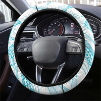 Sharks Couple Dreamy Polynesians Floral Sea Steering Wheel Cover Turquoise - Polynesian Pride