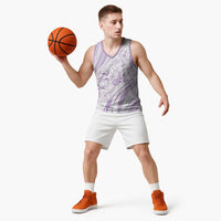 Sharks Couple Dreamy Polynesians Floral Sea Basketball Jersey Lilac - Polynesian Pride