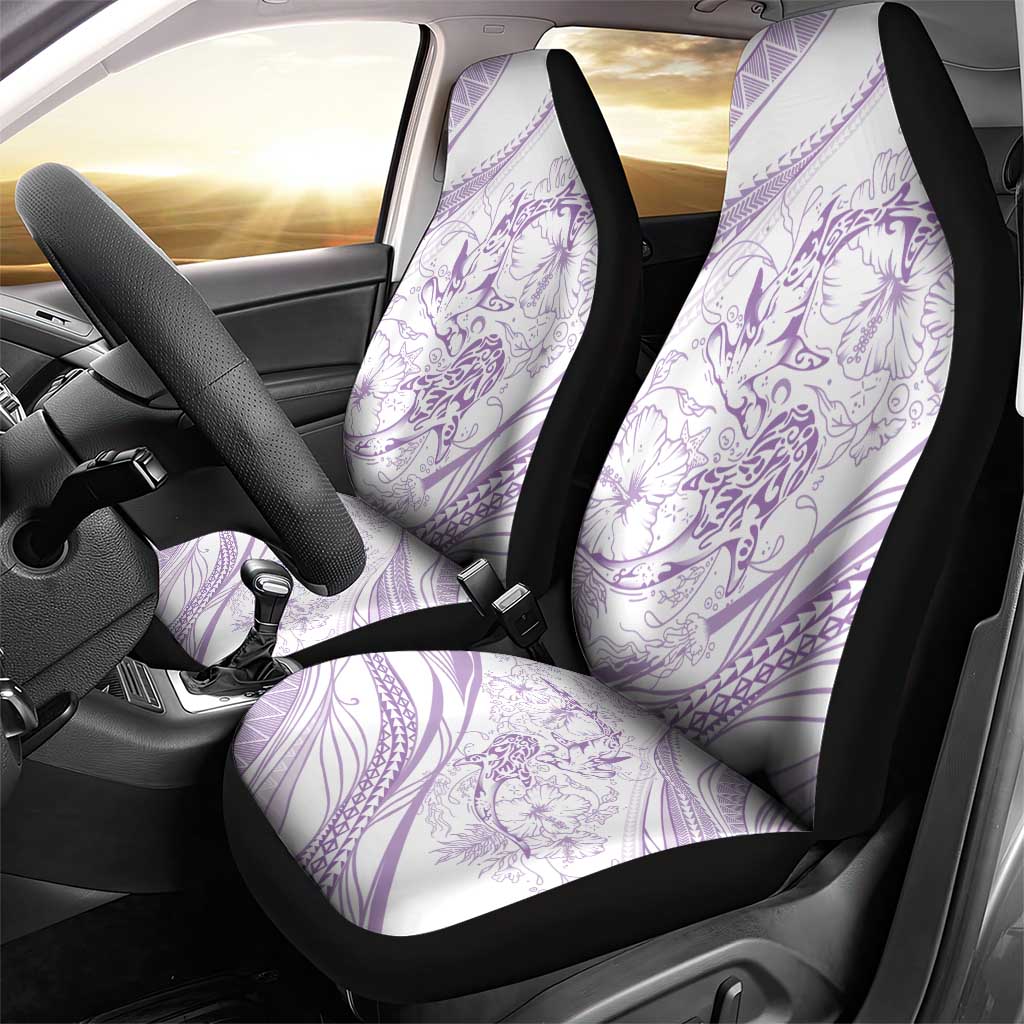 Sharks Couple Dreamy Polynesians Floral Sea Car Seat Cover Lilac - Polynesian Pride