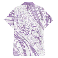 Sharks Couple Dreamy Polynesians Floral Sea Family Matching Off Shoulder Maxi Dress and Hawaiian Shirt Lilac LT7 - Polynesian Pride