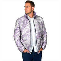 Sharks Couple Dreamy Polynesians Floral Sea Padded Jacket Lilac - Polynesian Pride
