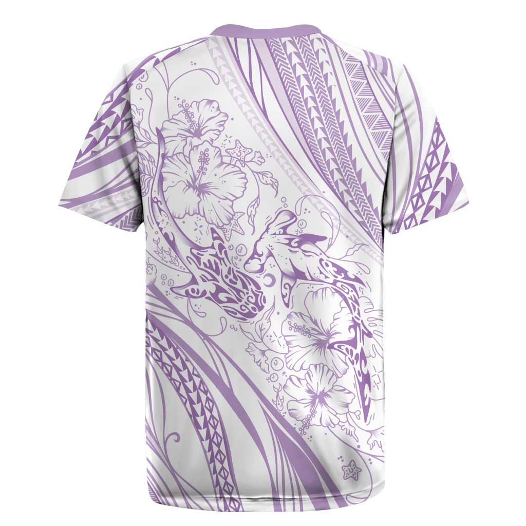 Sharks Couple Dreamy Polynesians Floral Sea Rugby Jersey Lilac - Polynesian Pride