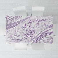 Sharks Couple Dreamy Polynesians Floral Sea Tablecloth Lilac - Polynesian Pride