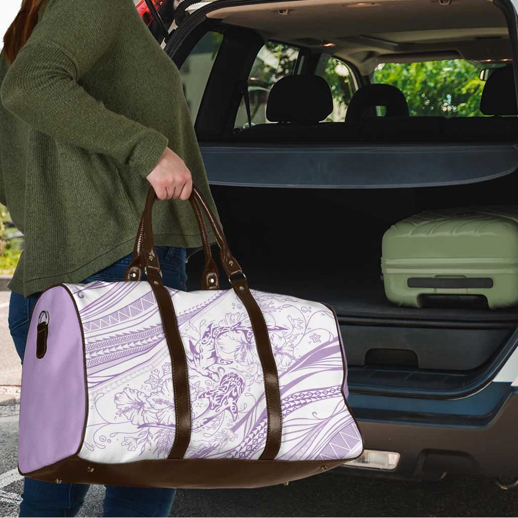 Sharks Couple Dreamy Polynesians Floral Sea Travel Bag Lilac - Polynesian Pride