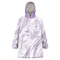 Sharks Couple Dreamy Polynesians Floral Sea Wearable Blanket Hoodie Lilac LT7 One Size Lilac - Polynesian Pride