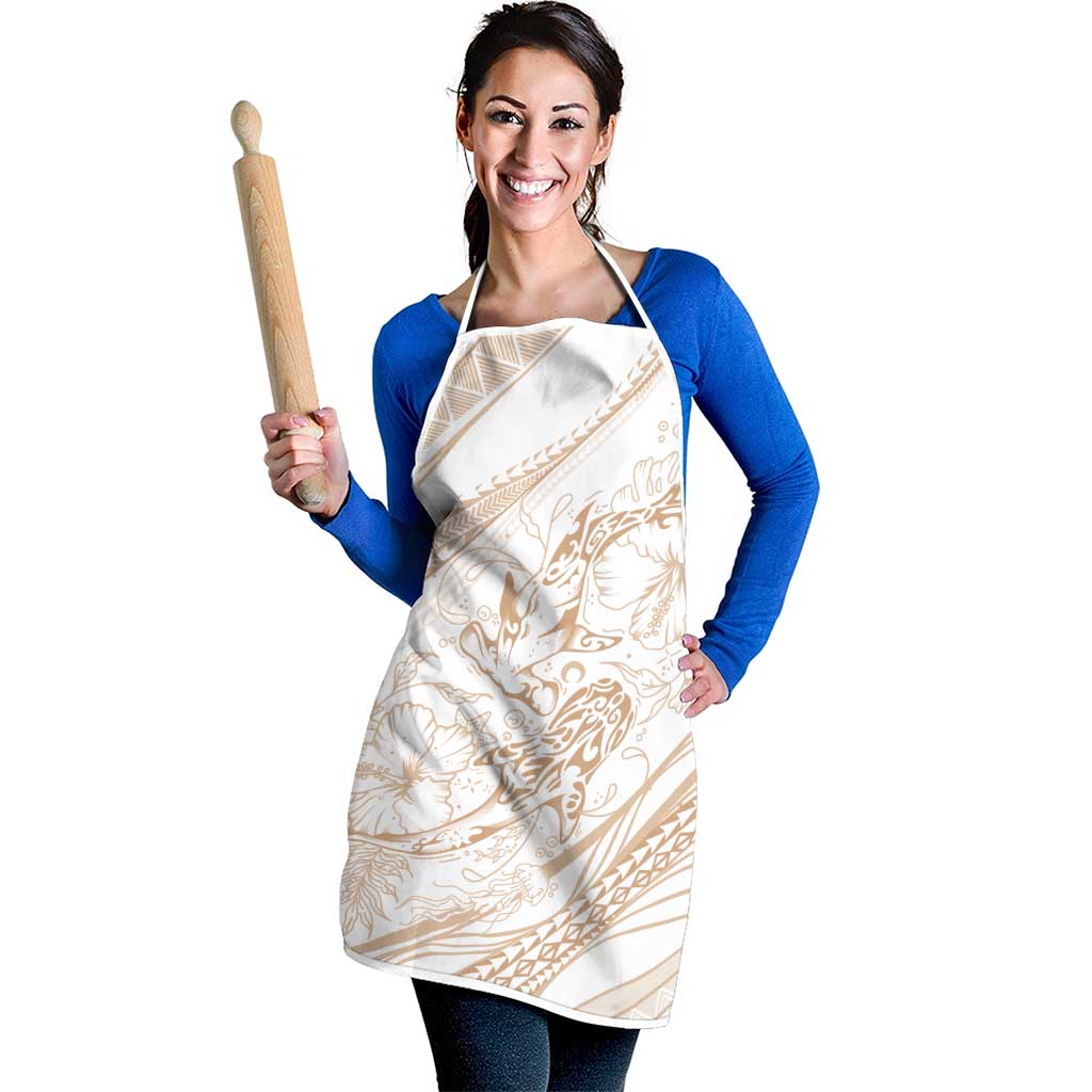 Sharks Couple Dreamy Polynesians Floral Sea Apron Hazel - Polynesian Pride