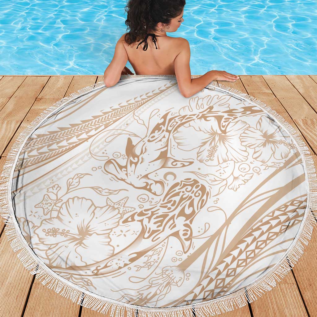 Sharks Couple Dreamy Polynesians Floral Sea Beach Blanket Hazel - Polynesian Pride