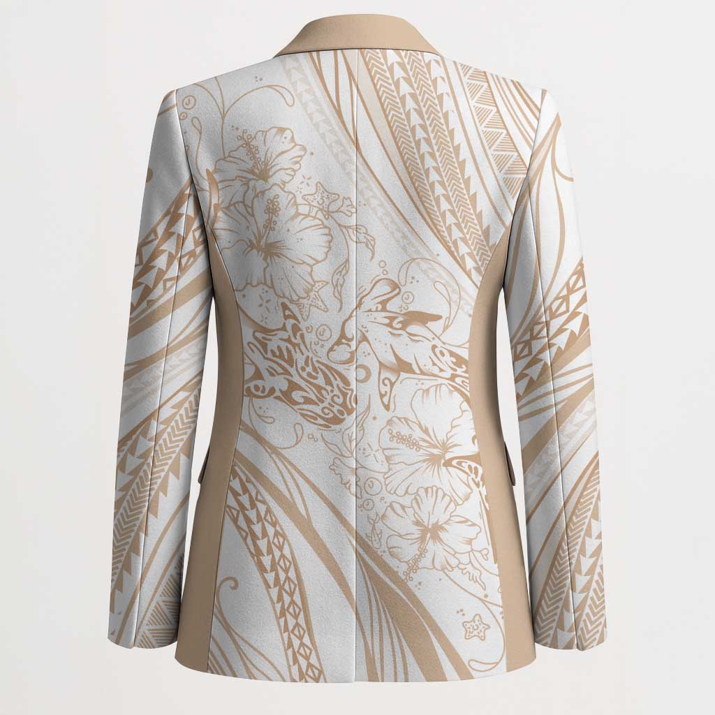 Sharks Couple Dreamy Polynesians Floral Sea Blazer Hazel - Polynesian Pride
