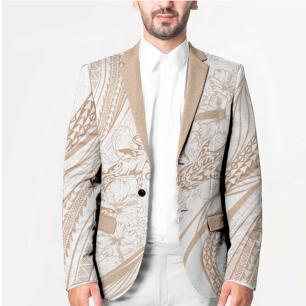 Sharks Couple Dreamy Polynesians Floral Sea Blazer Hazel - Polynesian Pride