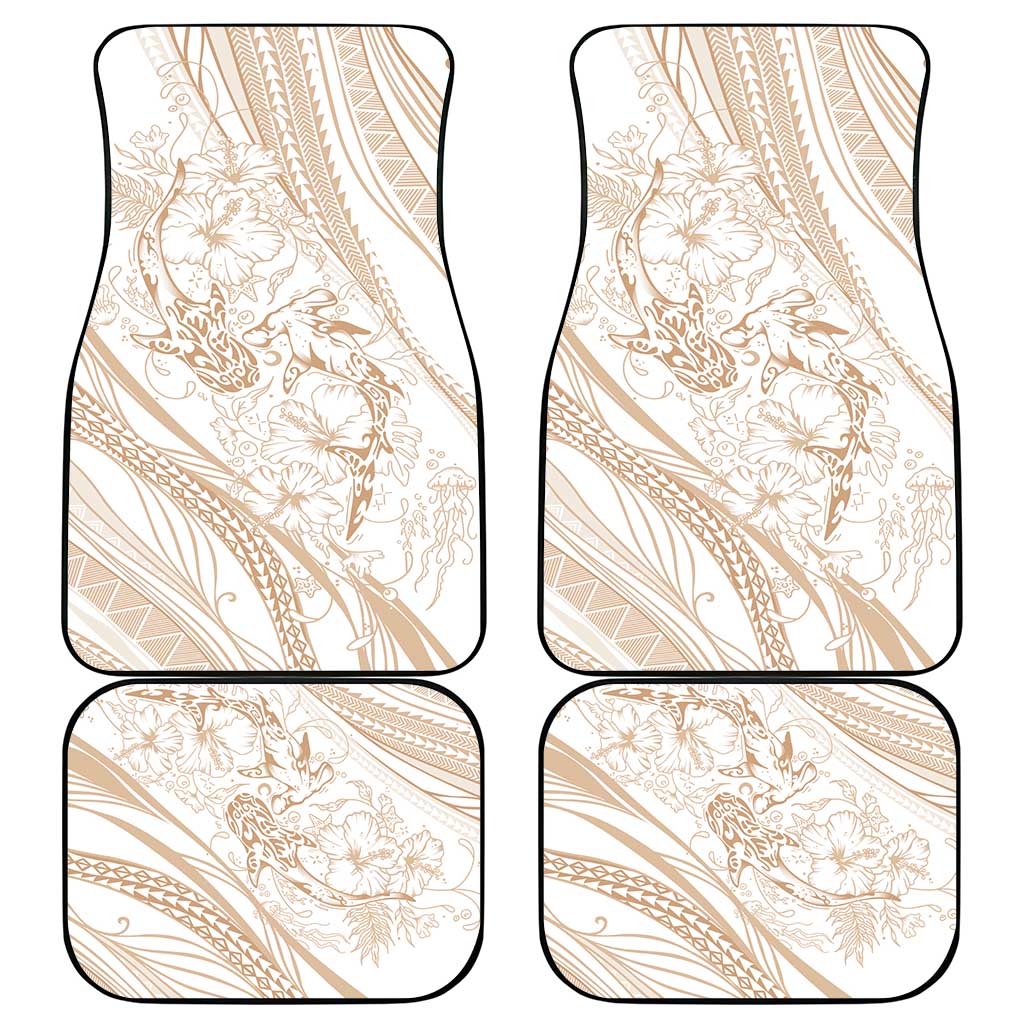 Sharks Couple Dreamy Polynesians Floral Sea Car Mats Hazel - Polynesian Pride