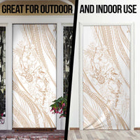 Sharks Couple Dreamy Polynesians Floral Sea Door Cover Hazel - Polynesian Pride