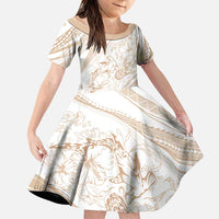Sharks Couple Dreamy Polynesians Floral Sea Family Matching Long Sleeve Bodycon Dress and Hawaiian Shirt Hazel LT7 Daughter's Dress Hazel - Polynesian Pride