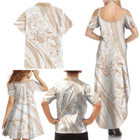 Sharks Couple Dreamy Polynesians Floral Sea Family Matching Summer Maxi Dress and Hawaiian Shirt Hazel LT7 - Polynesian Pride