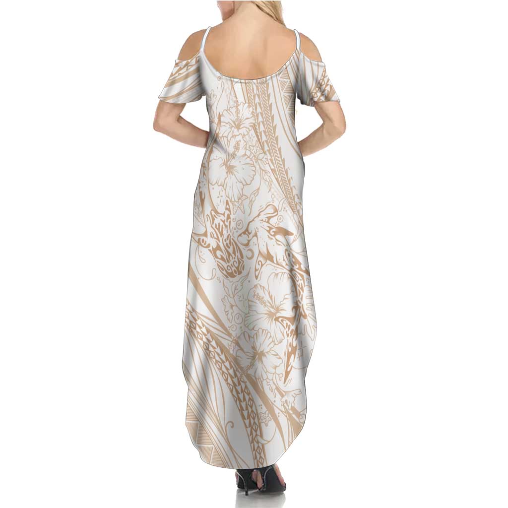 Sharks Couple Dreamy Polynesians Floral Sea Family Matching Summer Maxi Dress and Hawaiian Shirt Hazel LT7 - Polynesian Pride