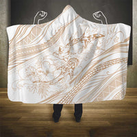Sharks Couple Dreamy Polynesians Floral Sea Hooded Blanket Hazel - Polynesian Pride